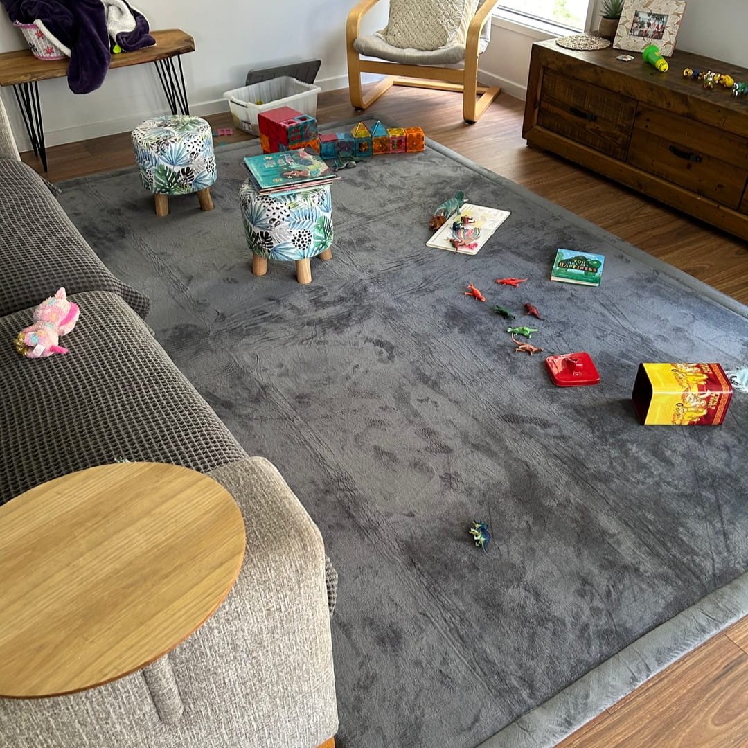 Snuggly Soft Touch Play Mat - Dark grey
