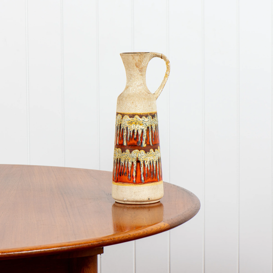 Orange & Cream Drip Vase