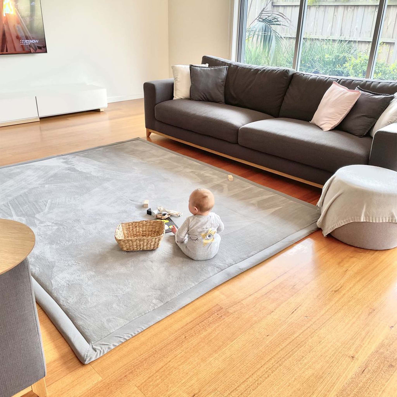 Snuggly Soft Touch Play Mat - Light Grey