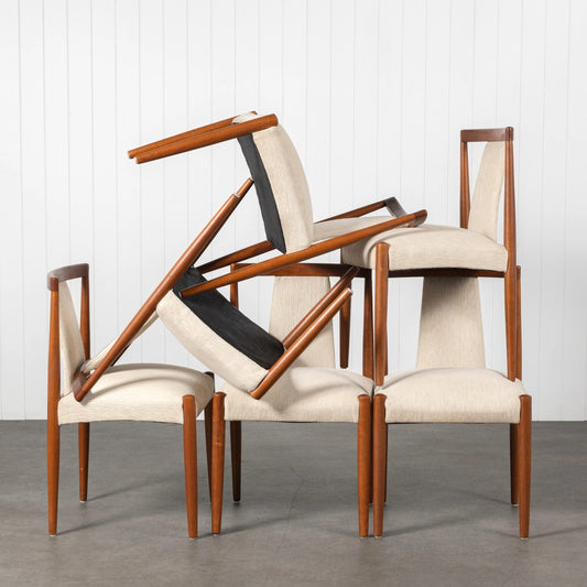 MCM Timber & Cream Dining Chairs