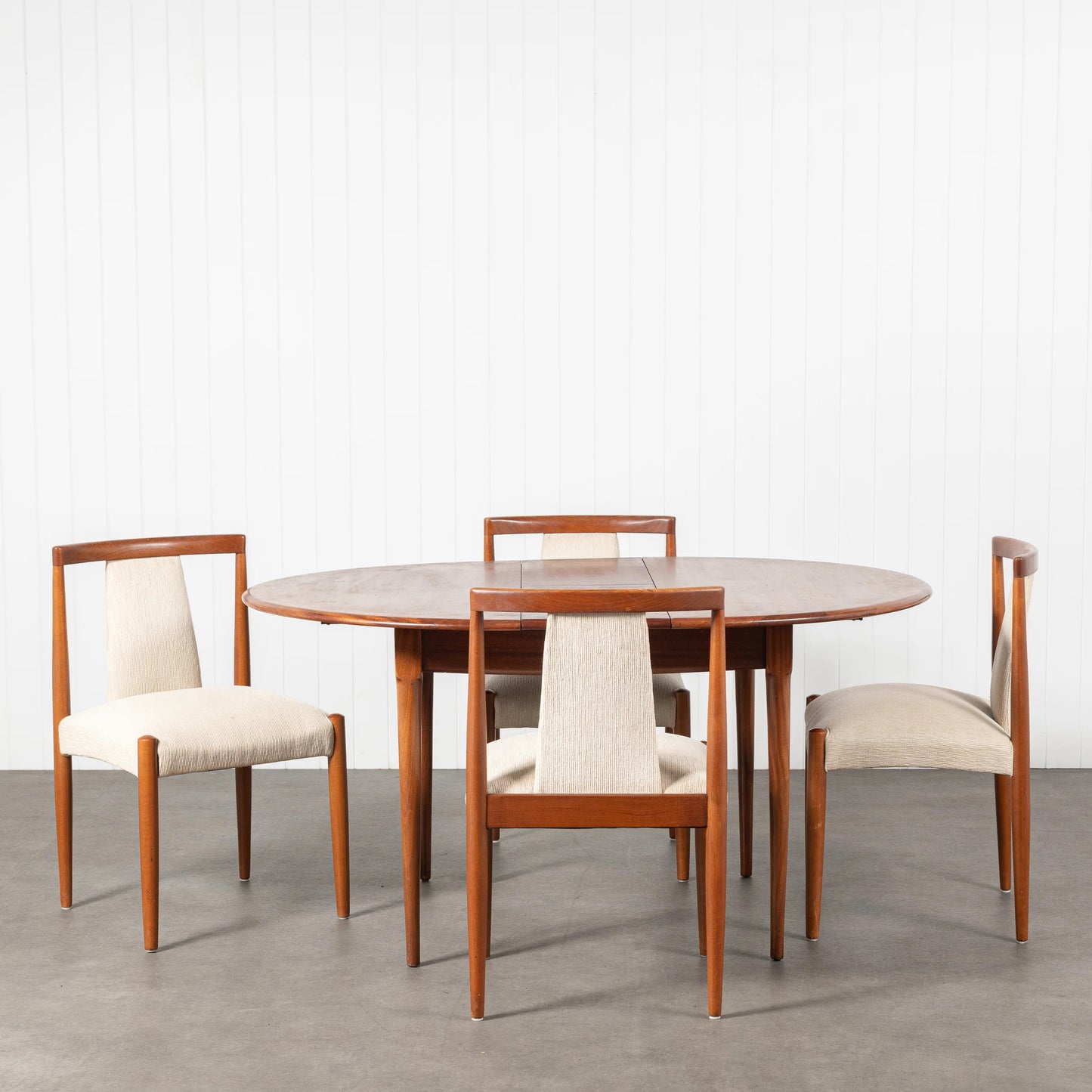 MCM Timber & Cream Dining Chairs
