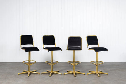Namco Black Velour & Gold Swivel Stools