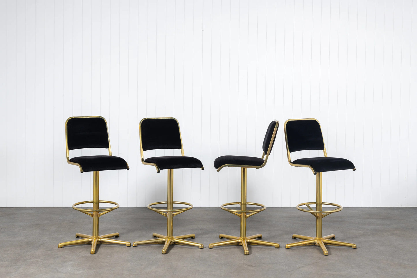 Namco Black Velour & Gold Swivel Stools
